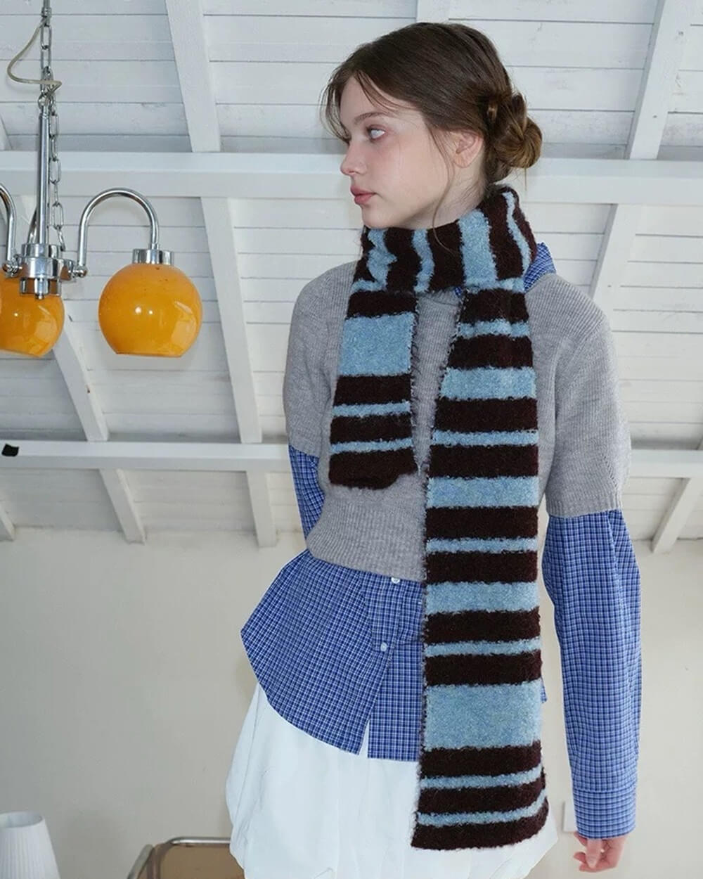 downtown girl striped scarf boogzel clothing