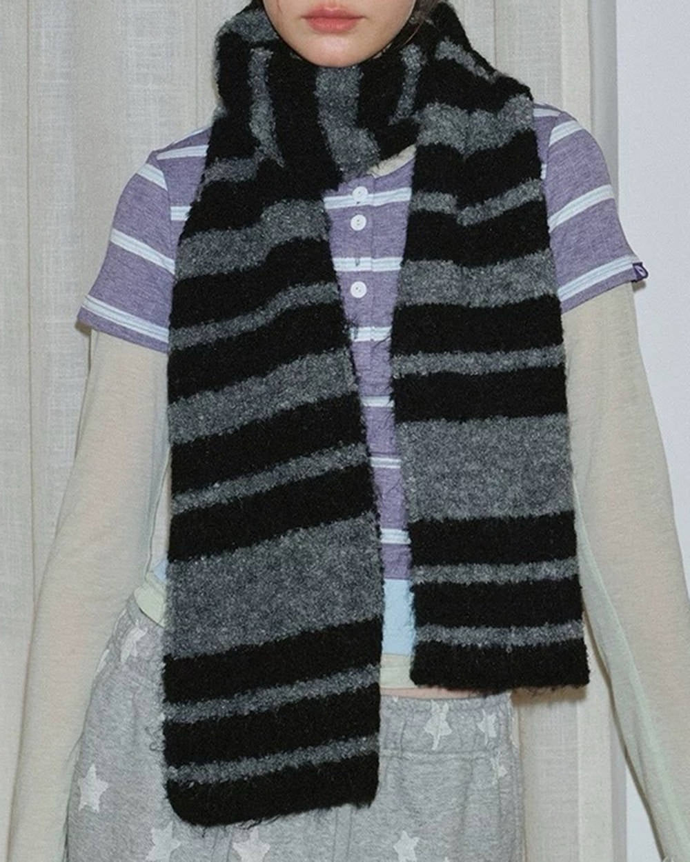 downtown girl striped scarf boogzel clothing