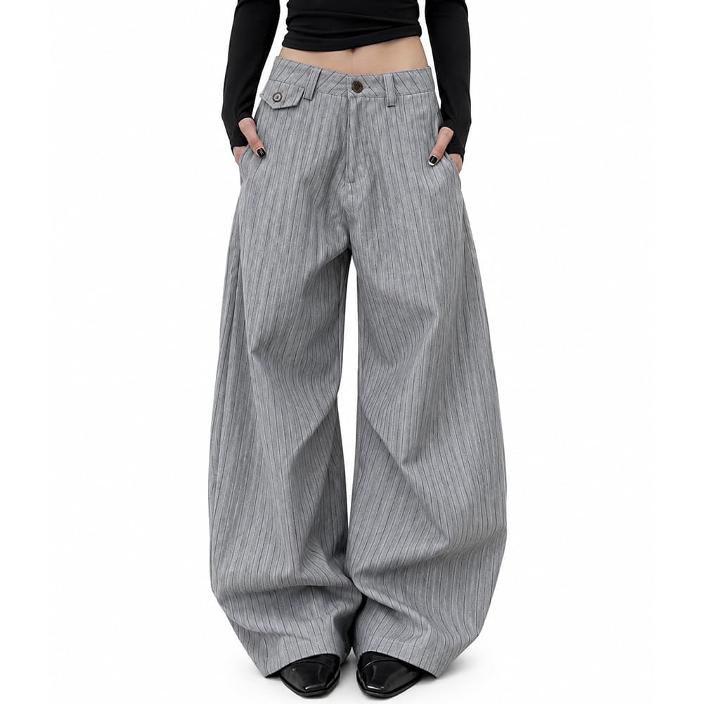 office siren pinstripe wide leg pants boogzel clothing