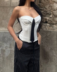 office siren tie corset top boogzel clothing
