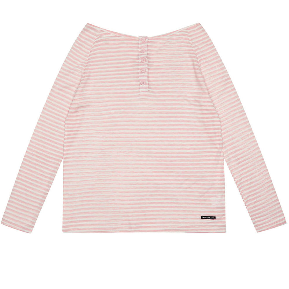 off shoulder striped henley top boogzel clothing