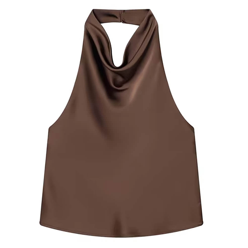 old money satin halter top boogzel clothing