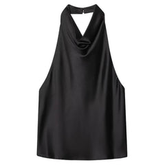 old money satin halter top boogzel clothing