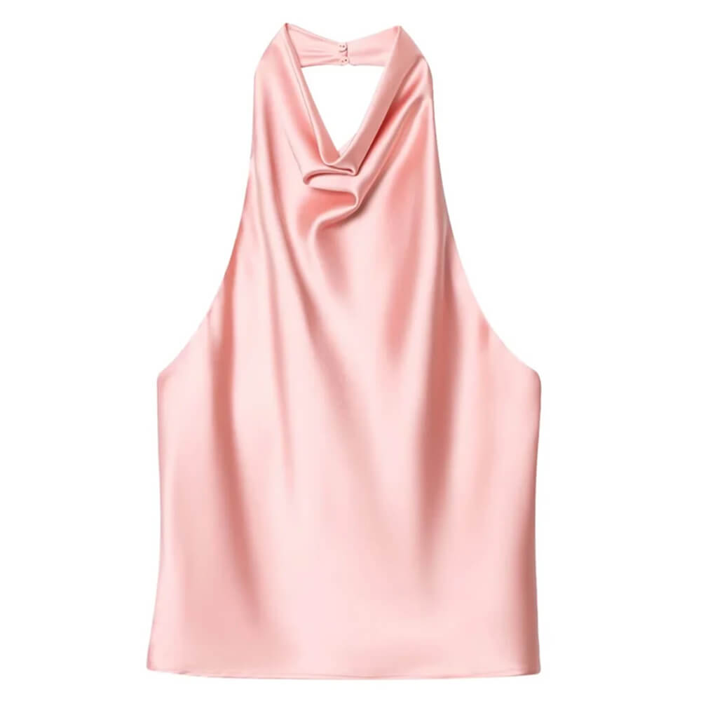 old money satin halter top boogzel clothing