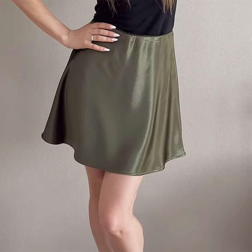 old money satin mini skirt boogzel clothing