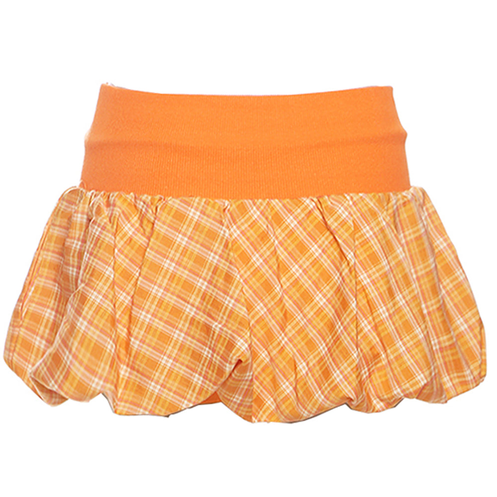 orange checkered bubble skirt boogzel clothing