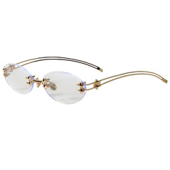 oval rimless glasses boogzel clothing