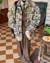 oversized cat print jacket boogzel clothing