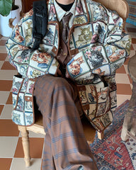 oversized cat print jacket boogzel clothing