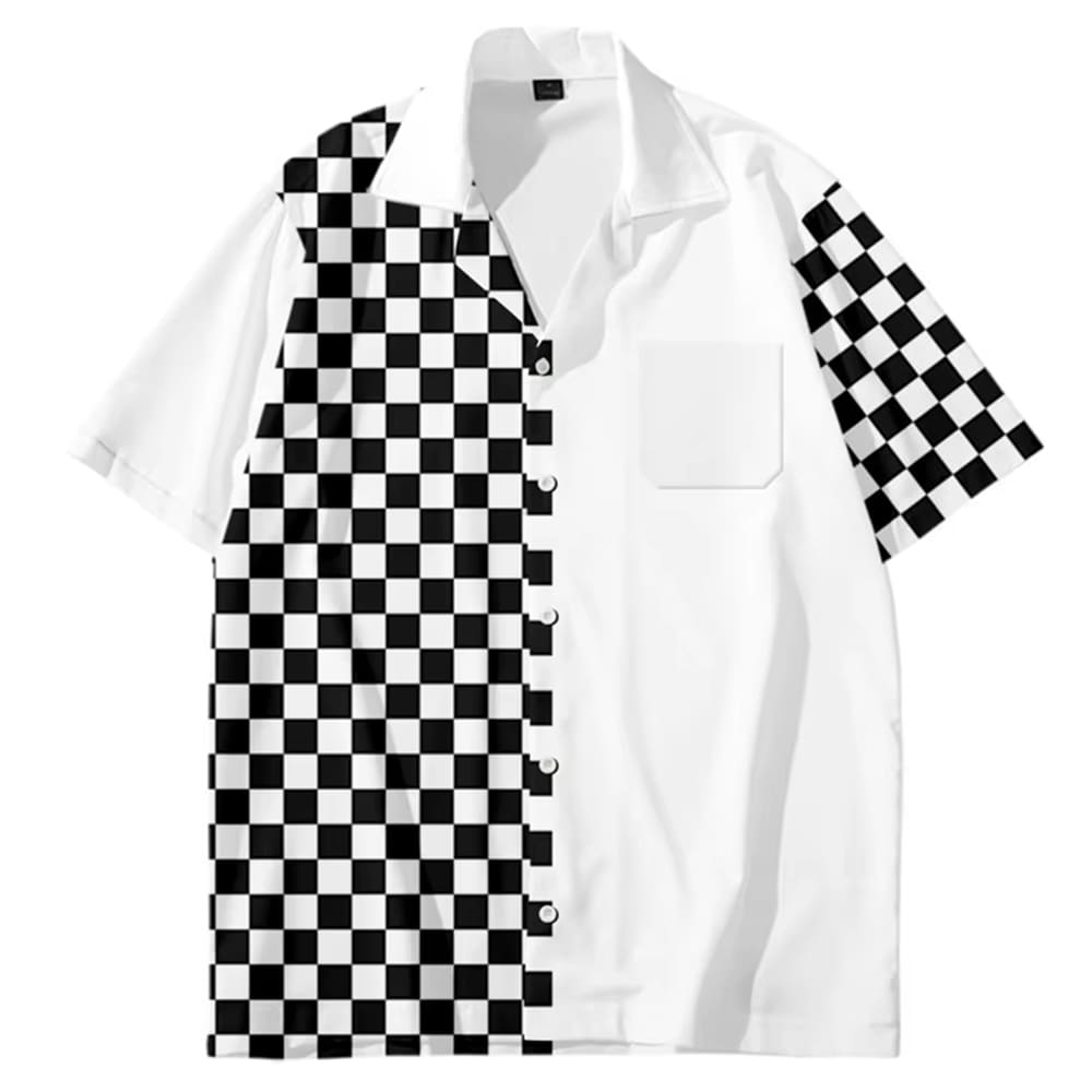 oversized checkered button-up shirt boogzel clothing