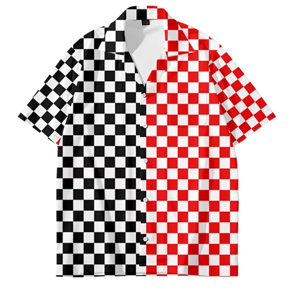 oversized checkered button-up shirt boogzel clothing