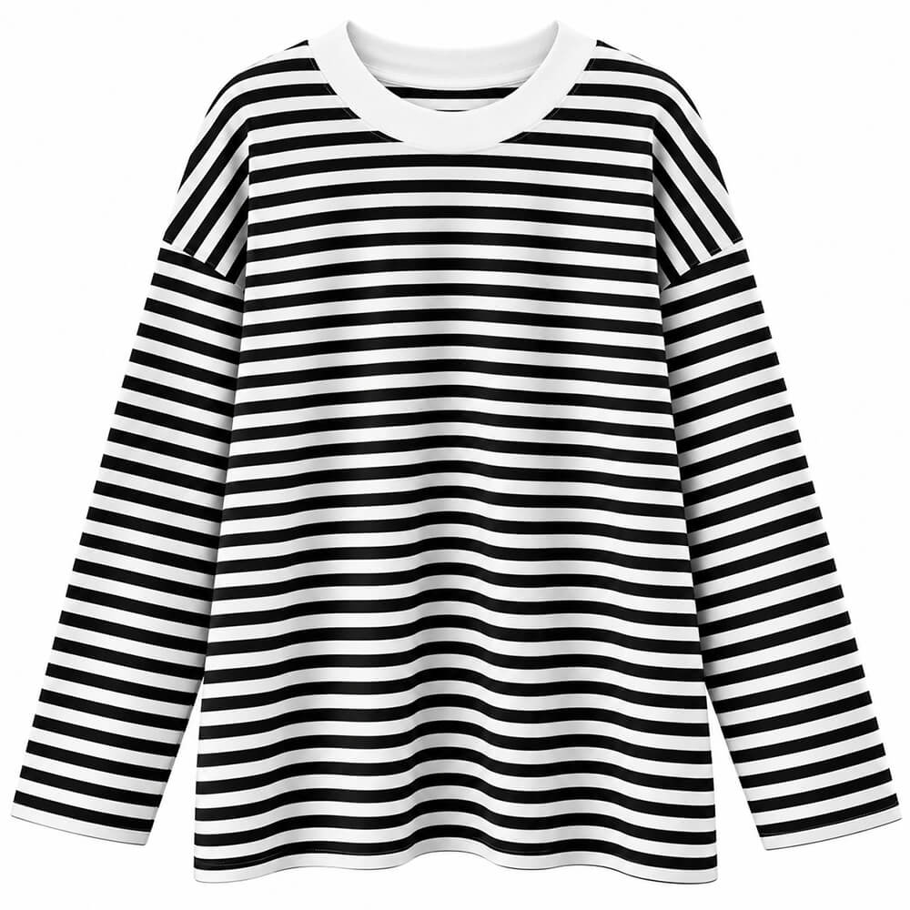 oversized striped long sleeve t-shirt boogzel clothing