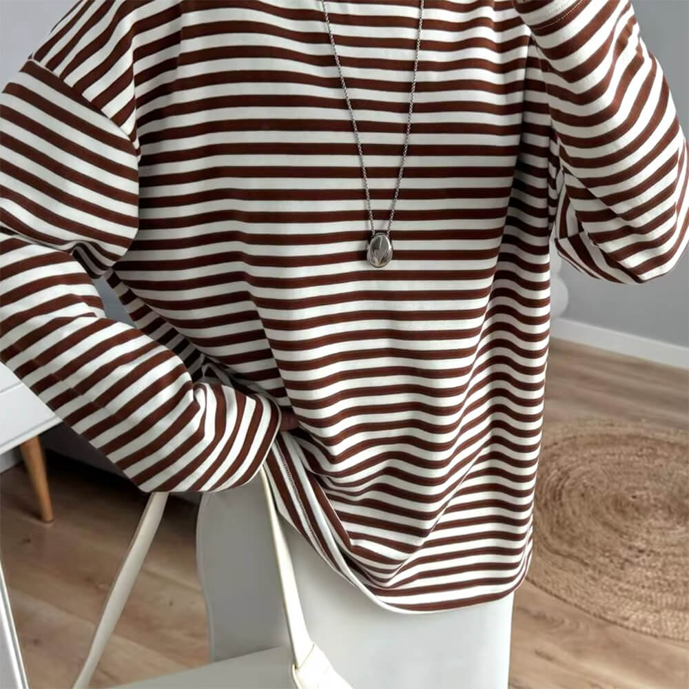oversized striped long sleeve t-shirt boogzel clothing