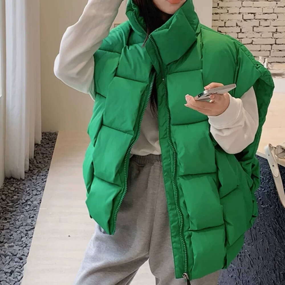 oversized puffer vest boogzel clothing