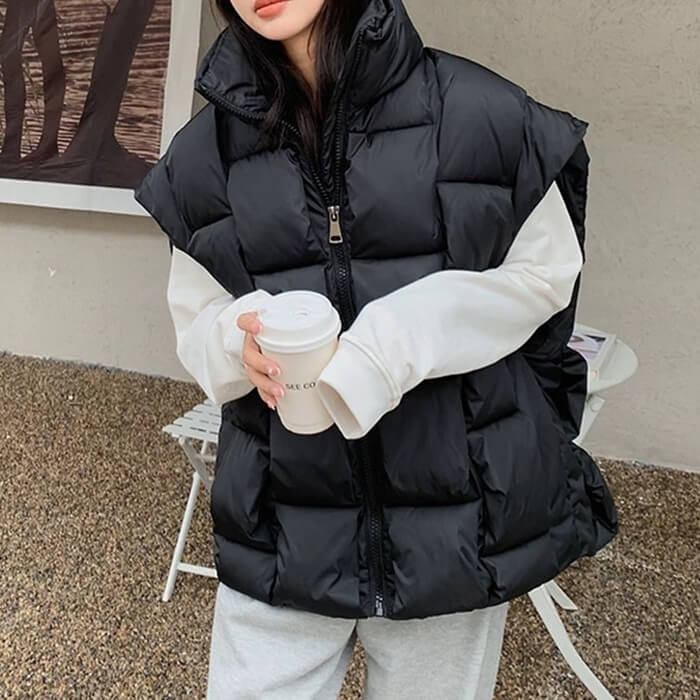 oversized puffer vest boogzel clothing