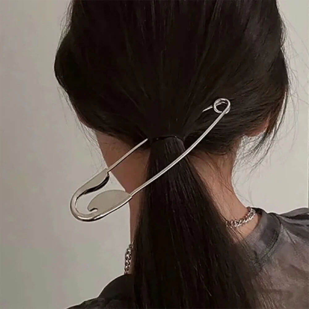 oversized safety pin hair clip boogzel clothing