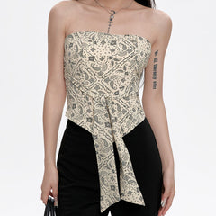 paisley print tube top boogzel clothing