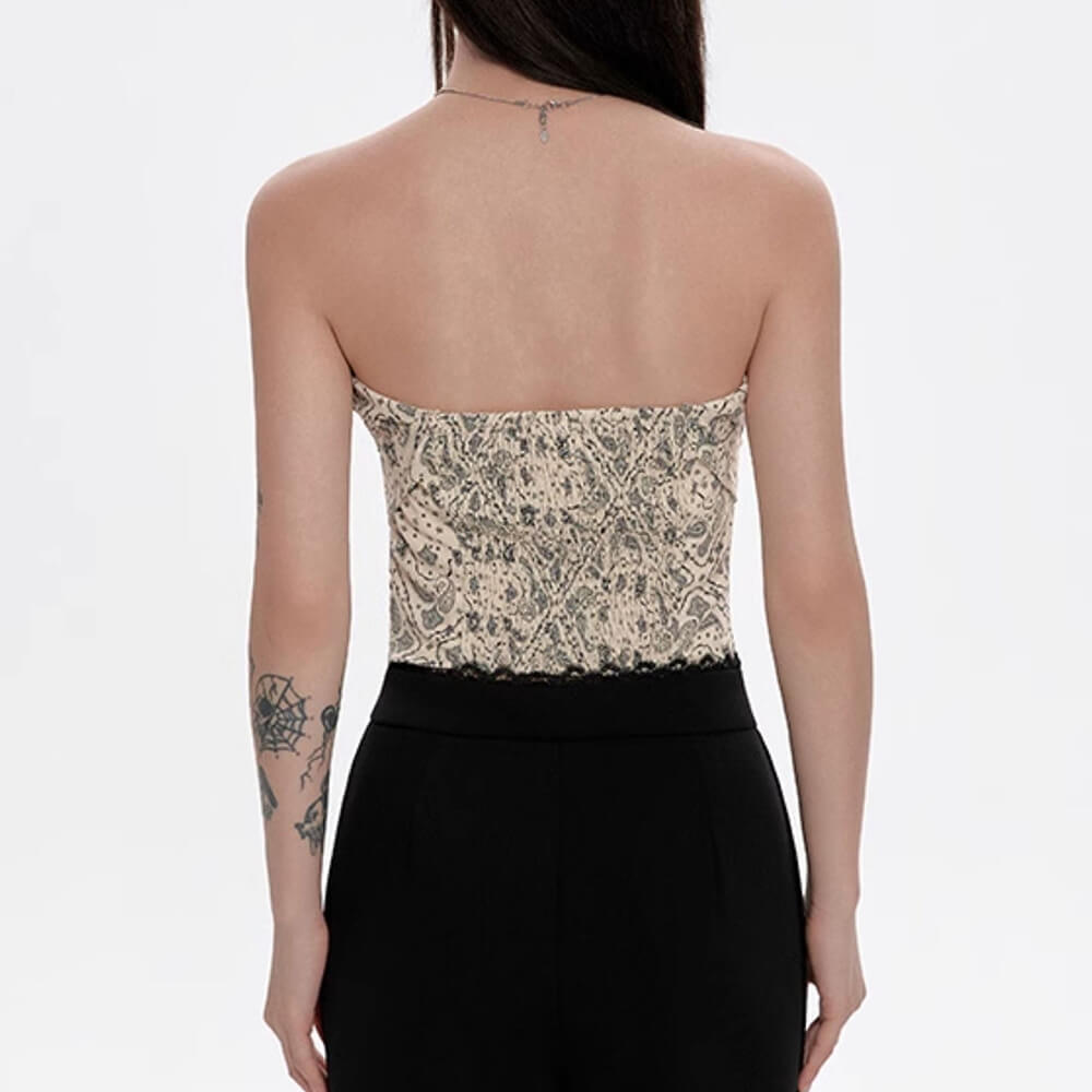 paisley print tube top boogzel clothing