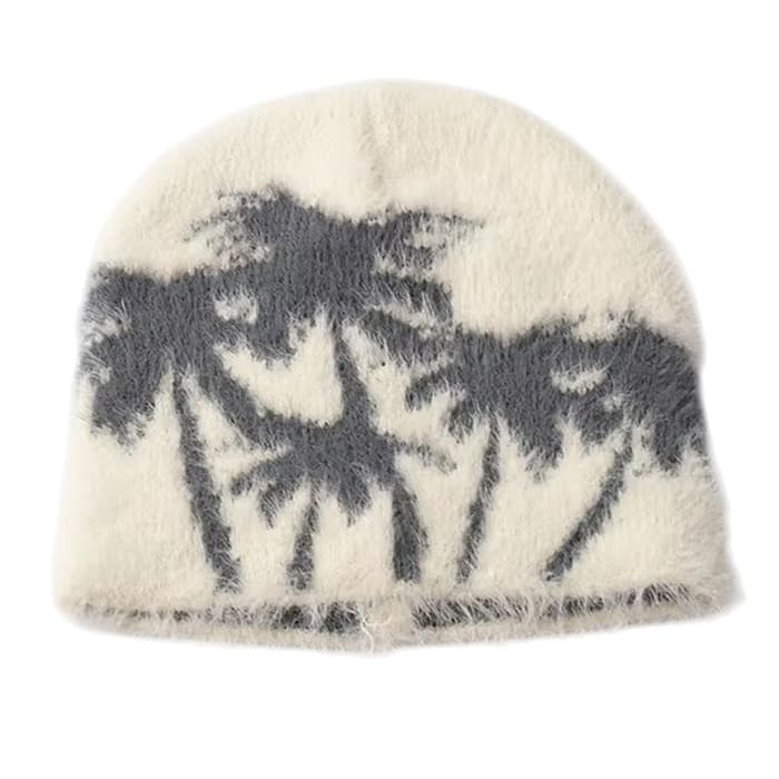 palm trees fuzzy beanie boogzel clothing