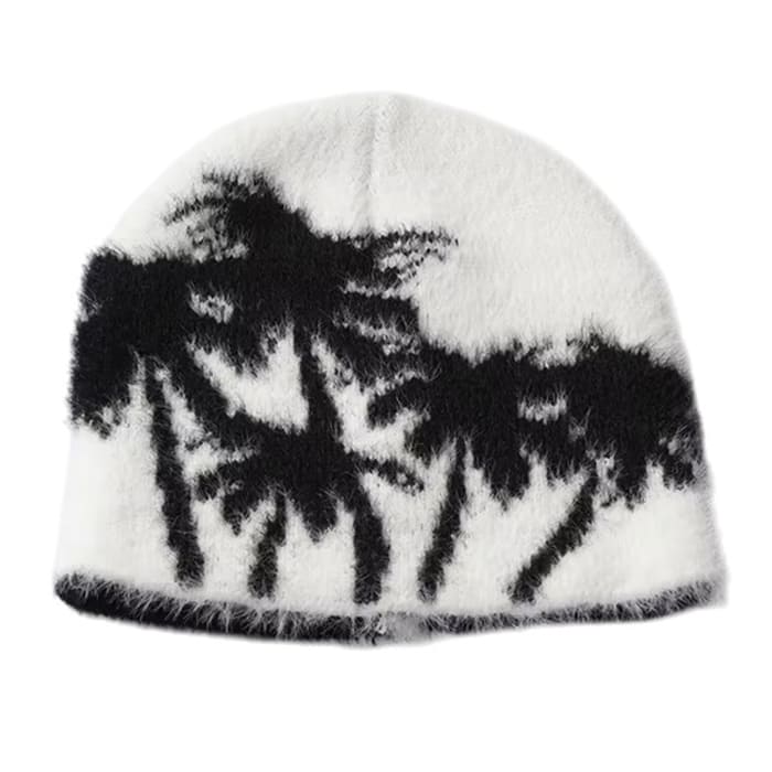 palm trees fuzzy beanie boogzel clothing