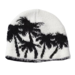 palm trees fuzzy beanie boogzel clothing