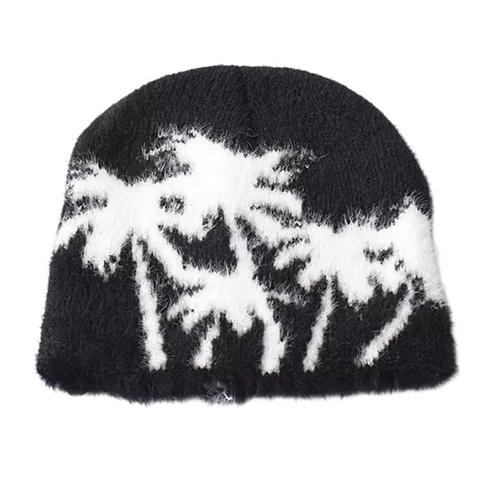 palm trees fuzzy beanie boogzel clothing