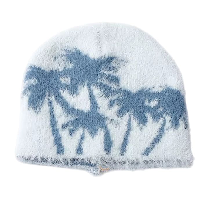 palm trees fuzzy beanie boogzel clothing