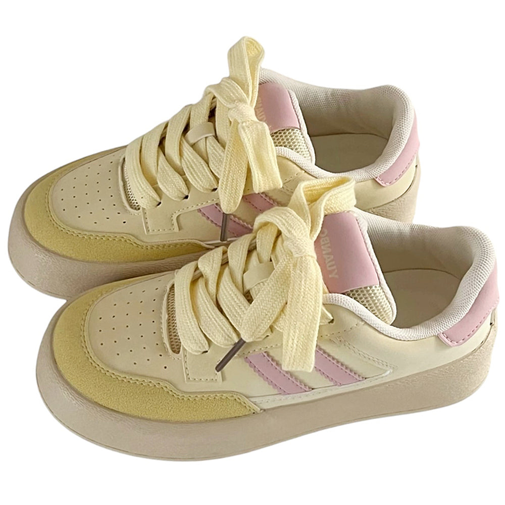 pastel yellow pink aesthetic skater sneakers boogzel clothing