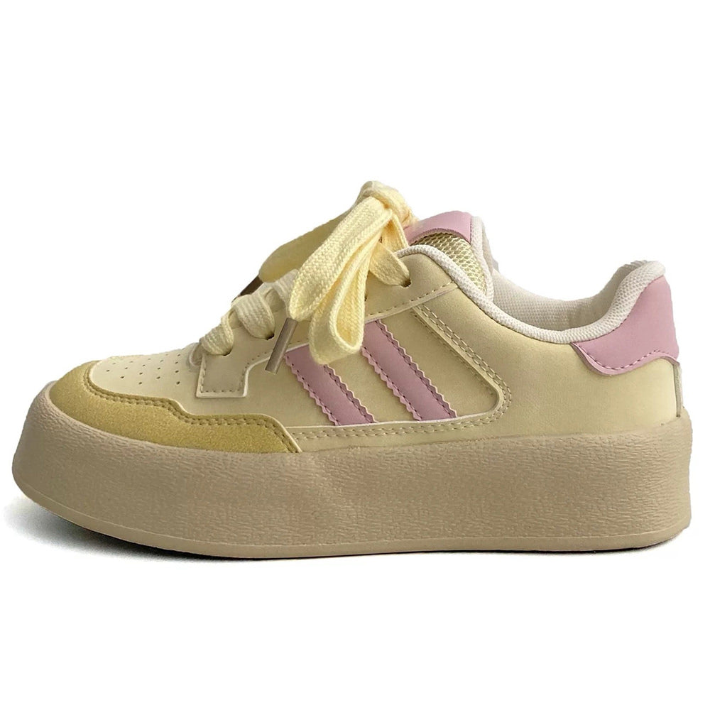 pastel yellow pink aesthetic skater sneakers boogzel clothing