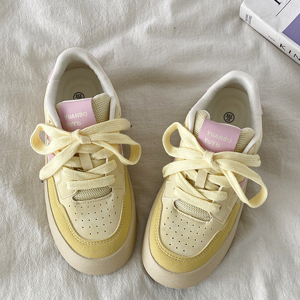 pastel yellow pink aesthetic skater sneakers boogzel clothing