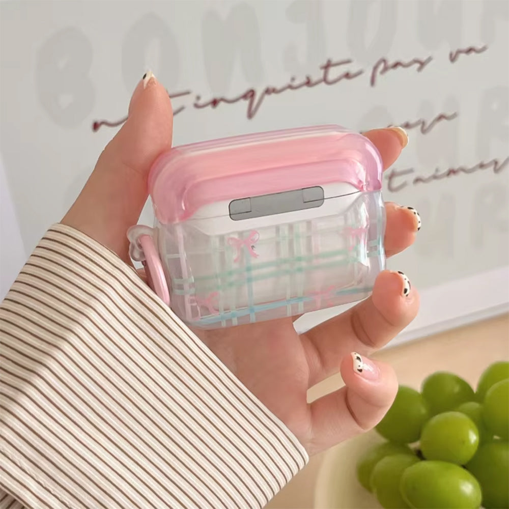 pastel bow plaid airpods case boogzel clothing