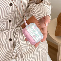 pastel bow plaid airpods case boogzel clothing