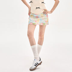 pastel brushstroke floral mini skirt boogzel clothing