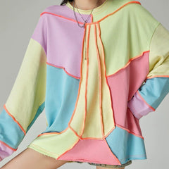 pastel patchwork oversized sweatshirt boogzel clothing