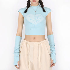 pastel soft girl tee with arm warmers boogzel clothing