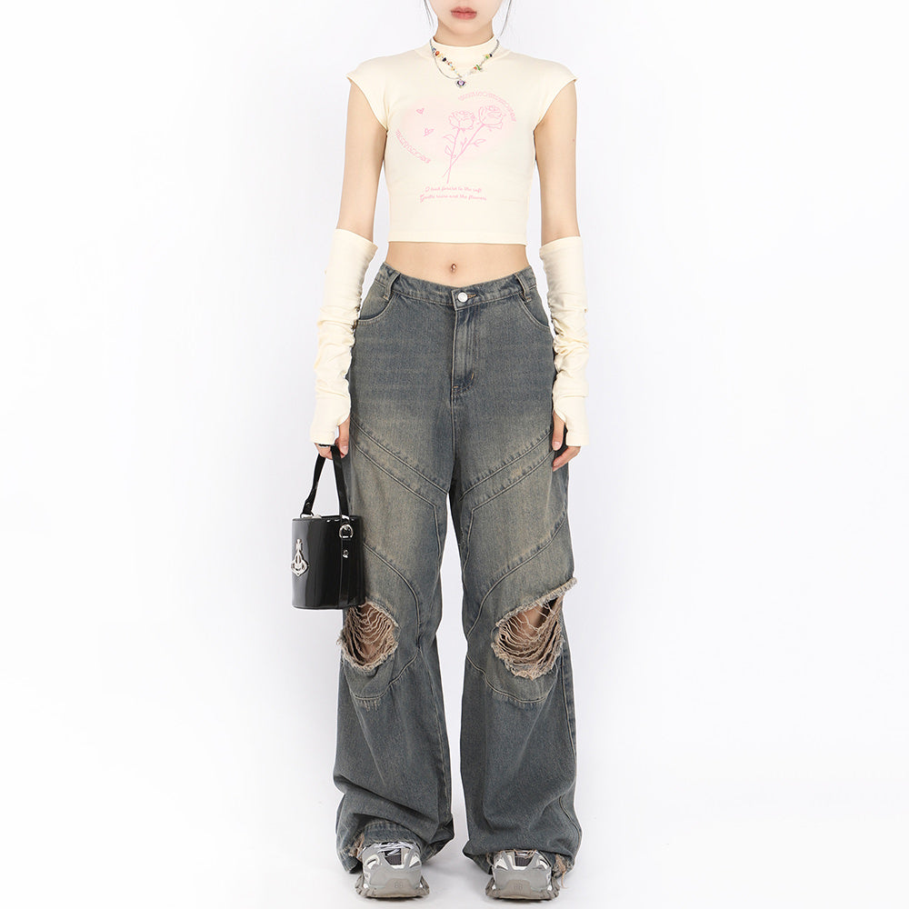 pastel soft girl tee with arm warmers boogzel clothing