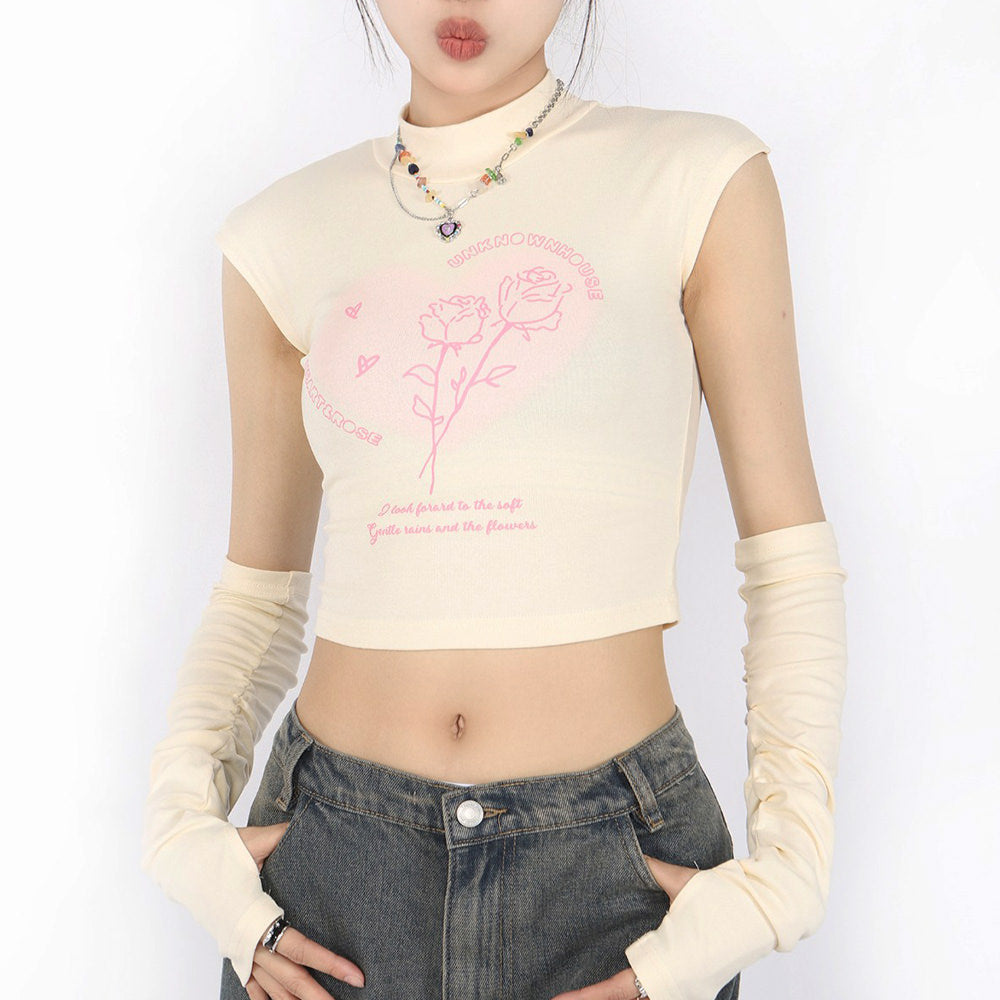 pastel soft girl tee with arm warmers boogzel clothing