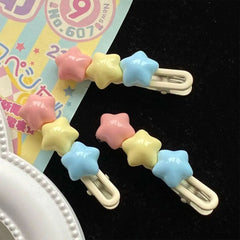 pastel stars hair clip 2pcs set boogzel clothing