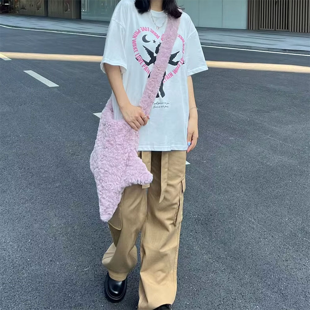 pastel star shaped fuzzy bag boogzel clothing