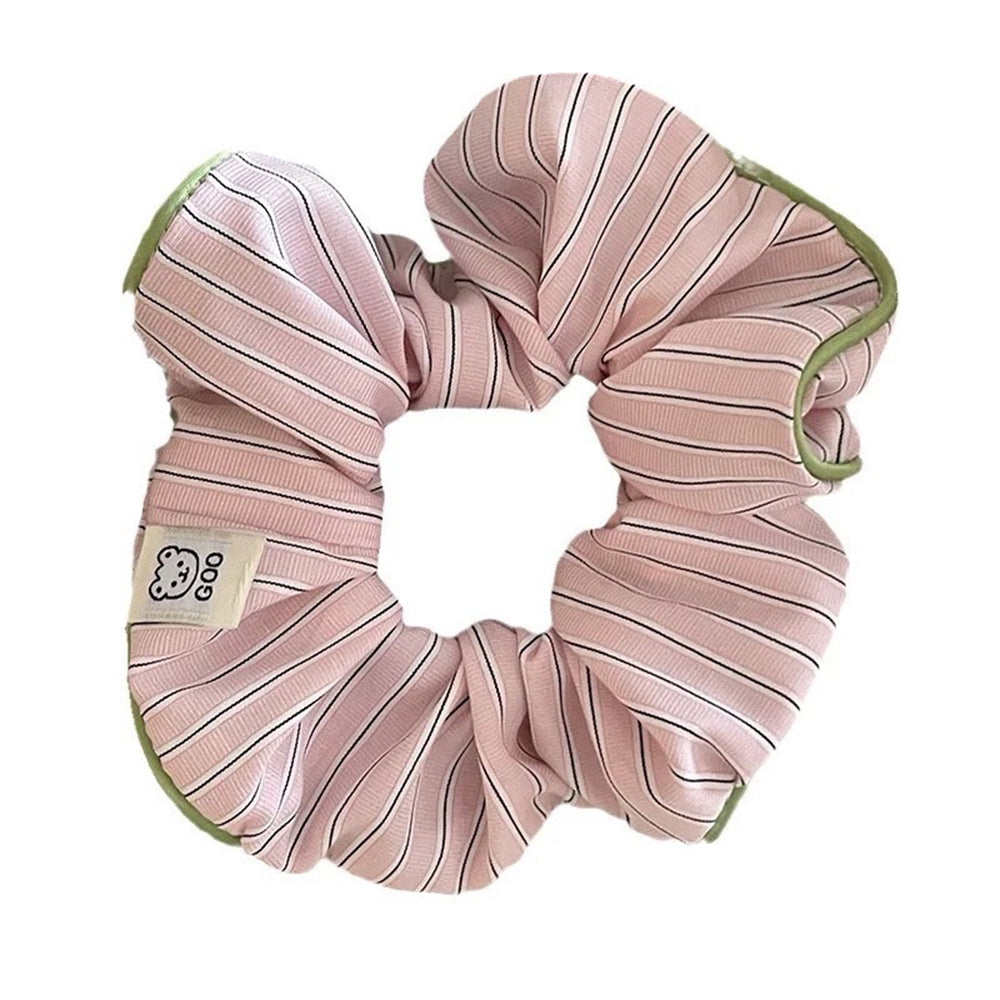 pastel stripe pajama style scrunchies boogzel clothing