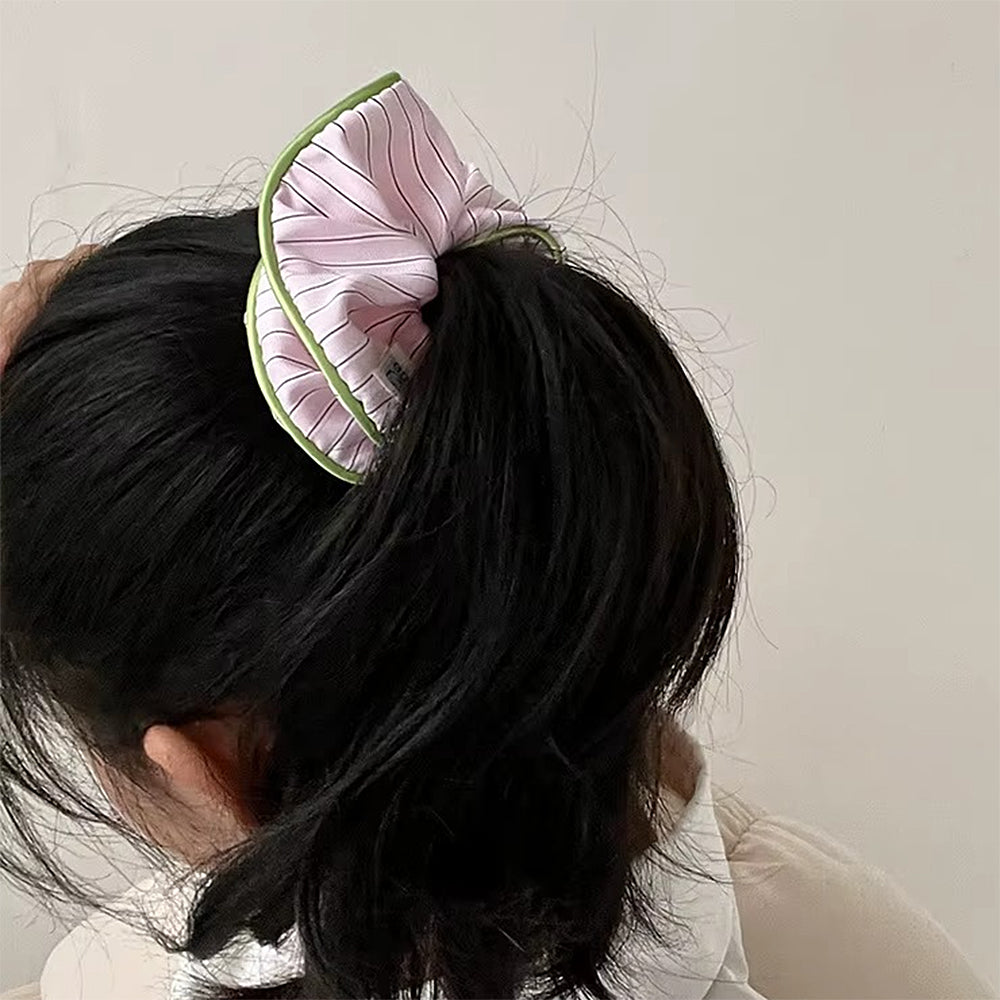pastel stripe pajama style scrunchies boogzel clothing