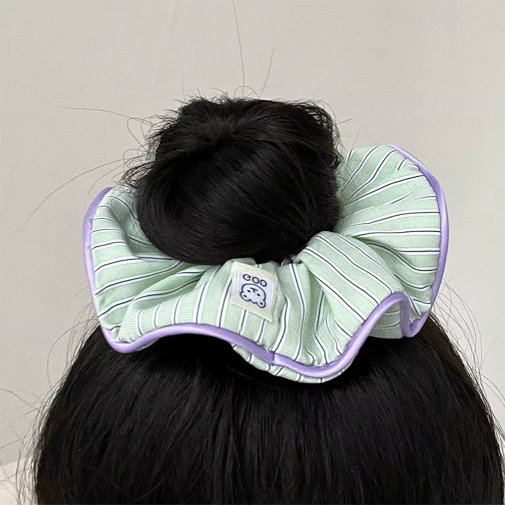 pastel stripe pajama style scrunchies boogzel clothing