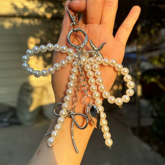 pearl bow charm keychain boogzel clothing