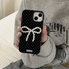 pearl bow polka dot iphone case boogzel clothing
