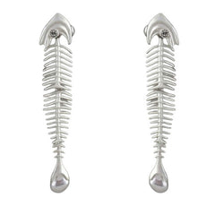 pearl drop fish bone earrings boogzel clothing