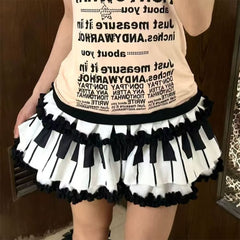 piano ruffle mini skirt boogzel clothing