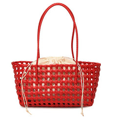 aesthetic woven tote bag boogzel clothing