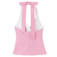 pink gingham halter top boogzel clothing
