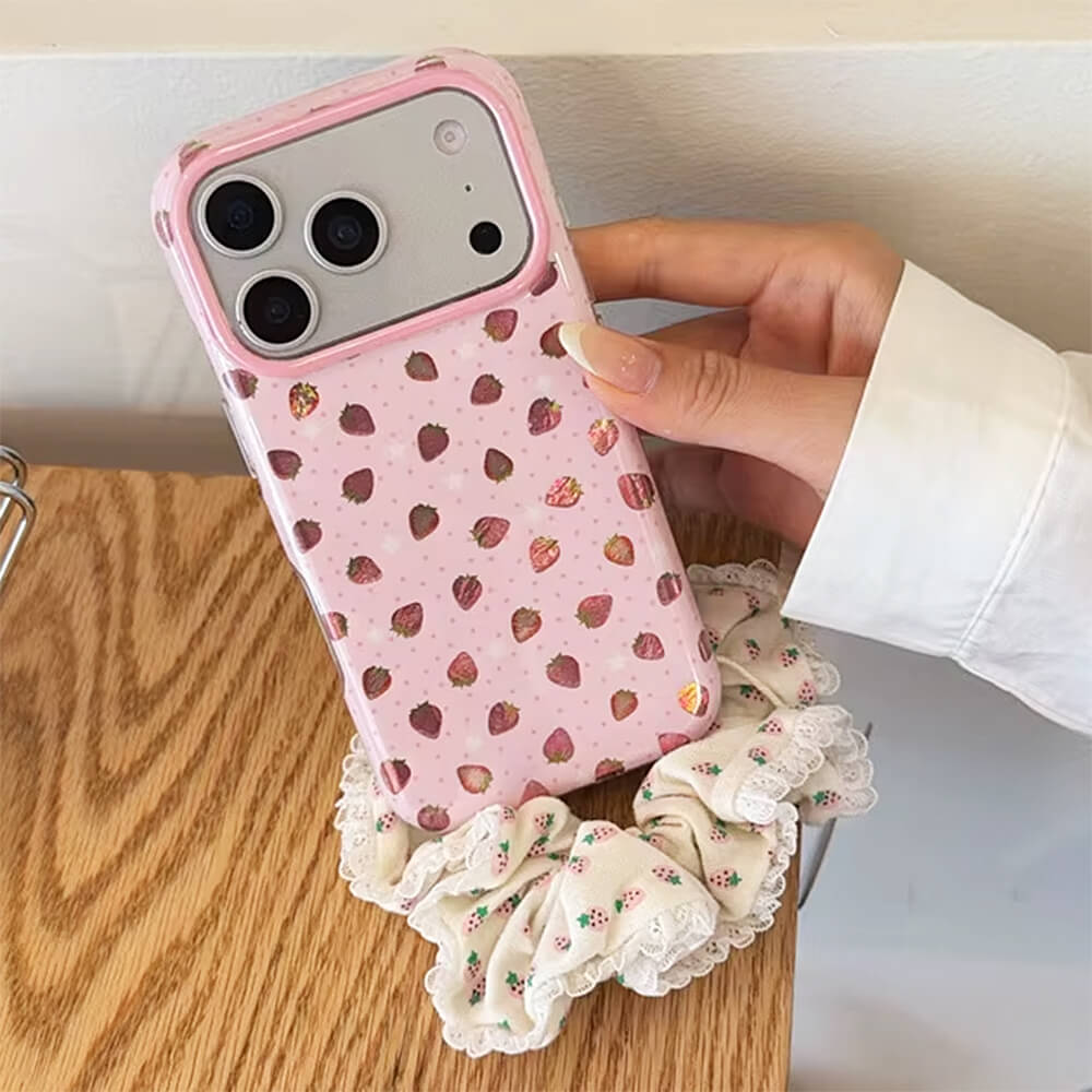 pink strawberry iphone case boogzel clothing