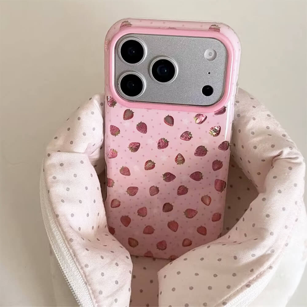 pink strawberry iphone case boogzel clothing